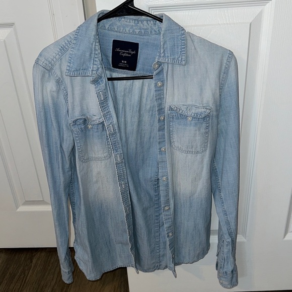 American Eagle Outfitters Jackets & Blazers - American Eagle Outfitters Faded Blue Denim Shirt